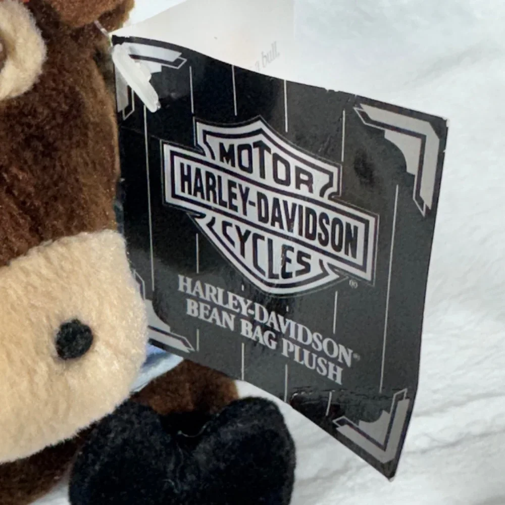 Harley-Davidson 1999 Torque the Bull Bean Bag Plush with Tags Bandana Jean Vest